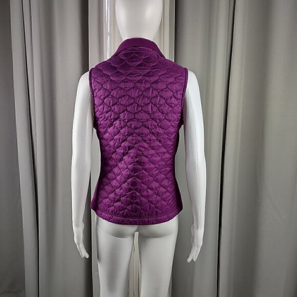 L.L. Bean Womens Purple Full Zip Up Quilted Thinsulate Nylon Winter Vest Size XS - Picture 3 of 9